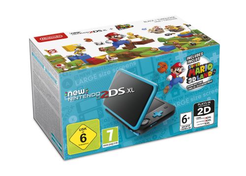 New Nintendo 2DS XL - Handheld-Spielkonsole - Schwarz, Türkis