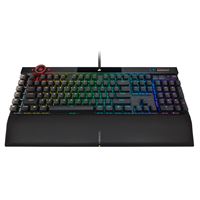 CORSAIR Gaming K100 RGB - Toetsenbord - achterverlichting - USB - Frans - toetsschakelaar: CHERRY MX Speed RGB Silver-switches - geanodiseerd zwart geborsteld aluminium