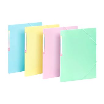Chemise à élastique 3 rabats Viquel A4 Rainbow Pastel Modèle aléatoire - 1