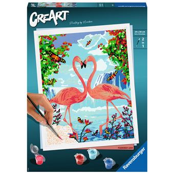 Peinture au numéro Ravensburger Creart Format Grand Flamant Rose Amoureux