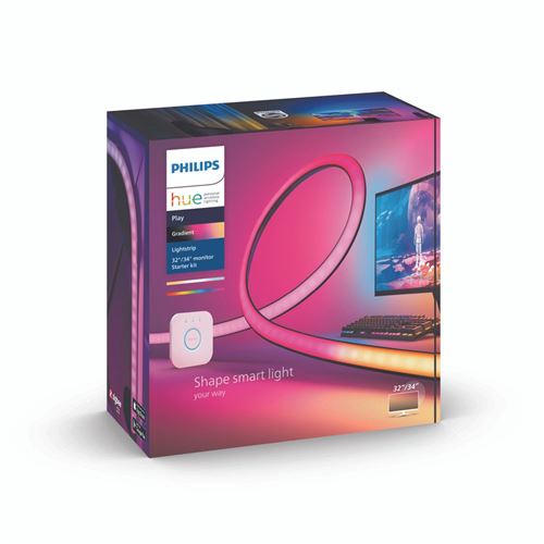 Kit starter Lampe connectée Philips Hue Play Gradient Lightstrip pour PC Gaming 32-34 Noir