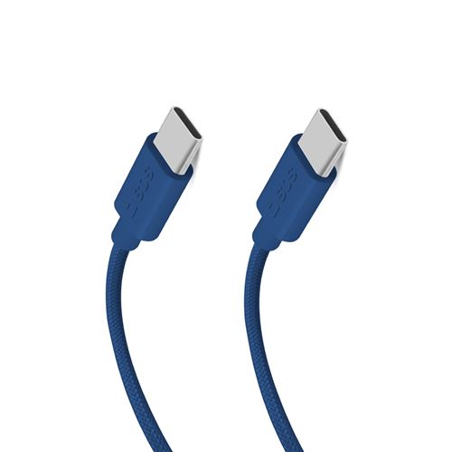 SBS Câble USB C - USB C PD 60W 1m50, bleu, tressé
