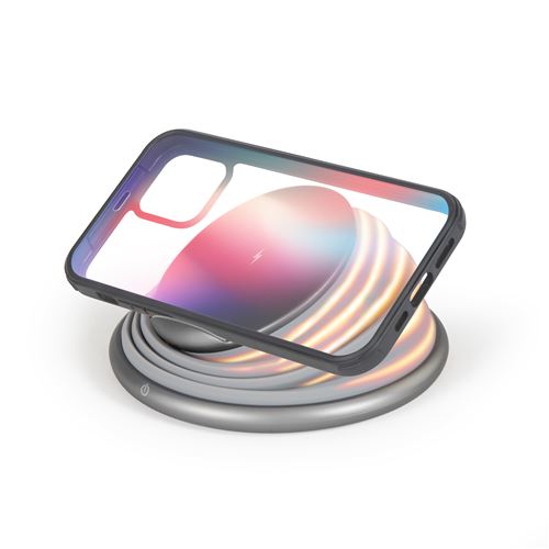 Station de chargement sans fil par induction Livoo Chargeur rapide 10 W 9V/1,2A Argent