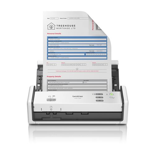 Scanner de documents compact et portable Brother ADS-1300 Blanc et Noir