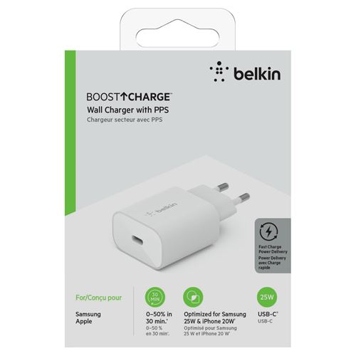 Belkin BOOST CHARGE - - 25 Watt - PD 3.0 (24 pin USB-C) - Fnac.be - interne pour téléphone