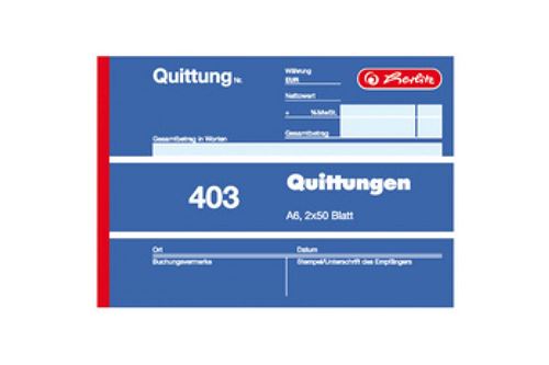 Quittung hz a6 2x40bl. sd herlitz 886622