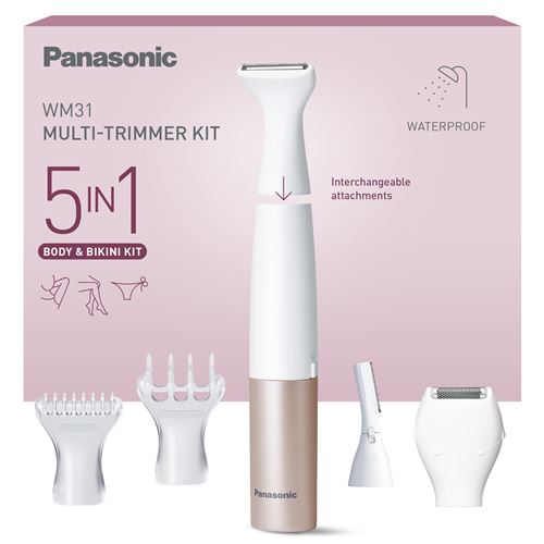 Kit tondeuse et rasage 5 en 1 Panasonic ES-WM31-P301 pour le corps Blanc et Rose doré