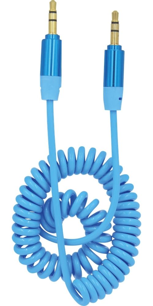 Câble auxiliaire audio extensible 40-180cm Jack 3,5 mm On Earz Mobile Gear Bleu