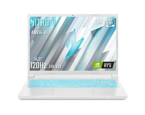 Ordinateur Portable Gaming Acer Nitro V 14 ANV14-61-R7NL 14 AMD Ryzen 5 16 Go RAM 512 Go SSD Blanc - Azerty Français