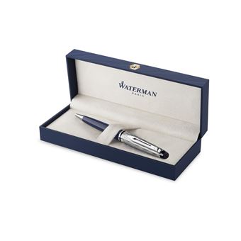 WATERMAN Expert L'Essence du bleu Stylo bille, Bleu, recharge bleue pointe moyenne, Coffret cadeau