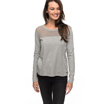 t shirt gris manche longue femme