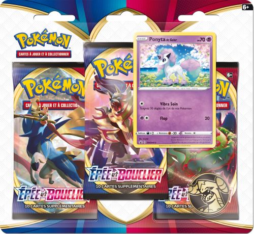Pack 3 booster Pokémon Épée et Bouclier 1 Modèle aléatoire