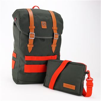 Sac a dos personnalisable et modulable Kuts Freeman 20 L Vert kaki et Orange Sac a dos Equipements sportifs fnac