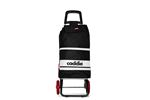 CHARIOT DE COURSES NOIR100% POLYESTER 600D 33X38.5X95CM Pochettes zippees arriere et interieure2 grandes roues / Capacite : 50LPoids supporte : 30KG