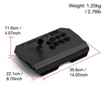 Arcade Joystick Qanba Drone 2 pour PS5/PS4/PC Noir et gris