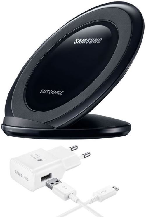 Samsung Chargeur Rapide à Induction Stand Noir avec Chargeur Secteur Rapide intégré