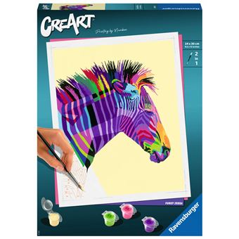 Peinture au numéro Ravensburger Creart Format Grand Zèbre