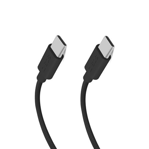 Câble tressé SBS USB C vers USB C PD 60 W 1,5 m Noir