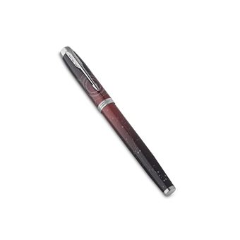 PARKER IM Premium Stylo roller, gris argenté, Recharge noire pointe fine,  Coffret cadeau