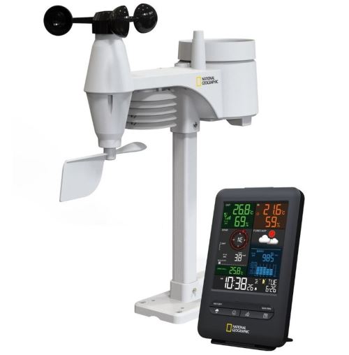 National Geographic Color-Display Center 5in1 9080500 Funk-Wetterstation Vorhersage für 12 bis 24 Stunden