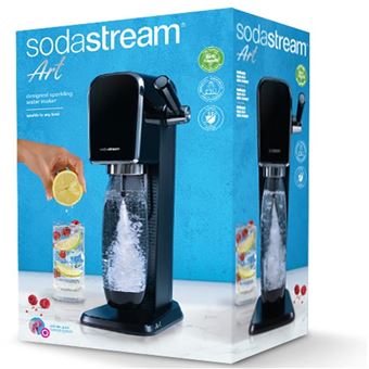 Pack Machine à soda et eau gazeuse Sodastream Art Noir avec 2 bouteilles fuse