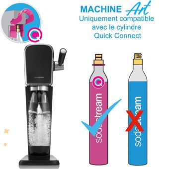 Pack Machine à soda et eau gazeuse Sodastream Art Noir avec 2 bouteilles fuse