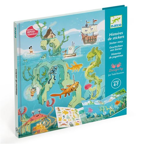 Djeco Multicolore Jeu Créatif Les Aventures En Mer Histoires De Stickers