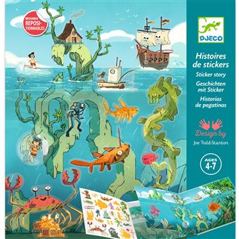 Jeu créatif Djeco Les aventures en mer Histoires de stickers