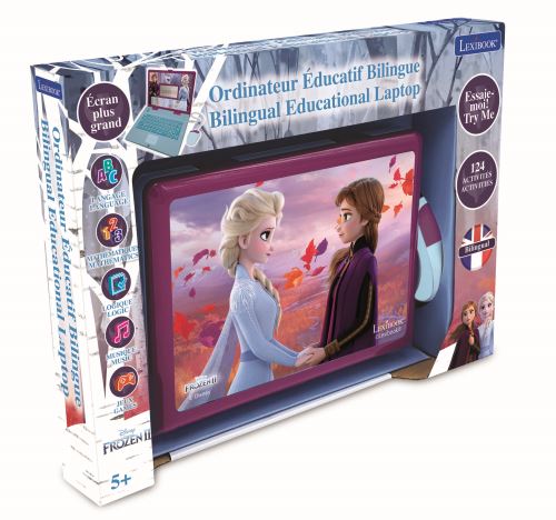 Ordinateur éducatif Lexibook Bilingue avec 124 activités Disney Frozen La Reine des Neiges 2