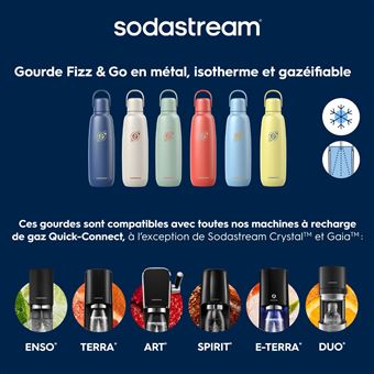 SodaNature Bouteille en acier inoxydable de qualité supérieure - 700 ml - Pour SodaStream Crystal - Passe au lave-vaisselle et anti-fuite - Accessoire pour les déplacements - Avec emballage cadeau SodaNature Bouteille en acier inoxydable de qualité supérieure - 700 ml - Pour SodaStream Crystal - Passe au lave-vaisselle et anti-fuite - Accessoire pour les déplacements - Avec emballage cadeau