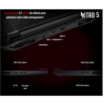 PC Portable Gaming Acer Nitro 5 AN517-55-5772 17.3" Intel Core i5 16 Go RAM 512 Go SSD Noir