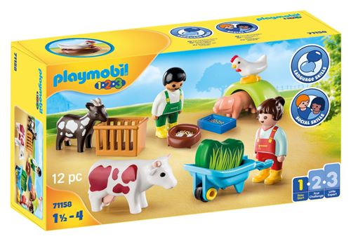 Playmobil 1.2.3 71158 Animaux De La Ferme