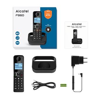 Téléphone fixe sans fil Alcatel F860 Solo Noir