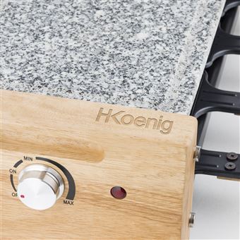 Raclette H.Koenig WOD8 et Pierre à cuire 1200 W Gris et Beige