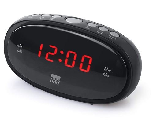 Radio-réveil PLL New One CR 100 Double alarme Gris