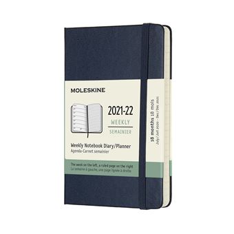 Agenda scolaire semainier Moleskine Pocket Couverture rigide 2021-2022 Bleu