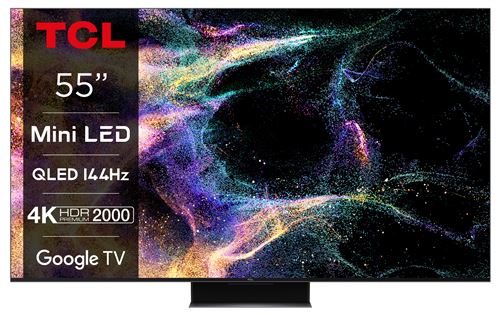 TV QLED Tcl 55C845 139 cm 4K UHD Smart TV 2023 Aluminium bro