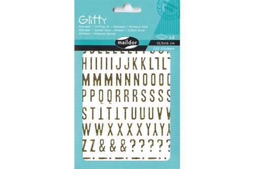 MLDOR GLITTY ALPHABETCHIFFRES OR