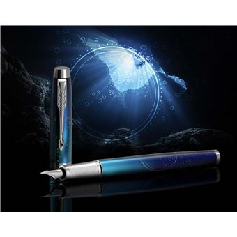 PARKER IM Premium Submerge, Stylo plume, Dégradé de bleu, plume moyenne, encre bleue, Coffret cadeau