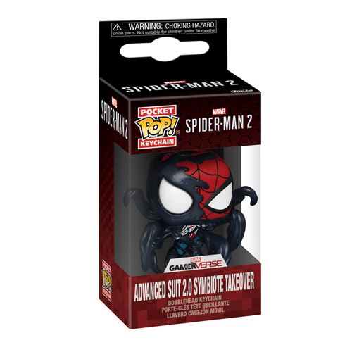 Funko Figurine Pop Keychain Porte Clé Spider Man 2 Vg Advanced Suit 2.0 Symbiote Takeover - Neuf - Image 4