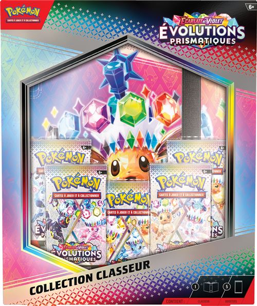 Pokemon Cartes À Collectionner Pokémon Portfolio Classeur A4 Et 5 Boosters Ev8.5 Ecarlate Et Violet Evolutions Prismatiques