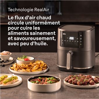 Friteuse à Air Chaud 30L 1800W BAKAJI - Numérique, Sans Huile - Pour Frites Et Cuissons Saines - Noire