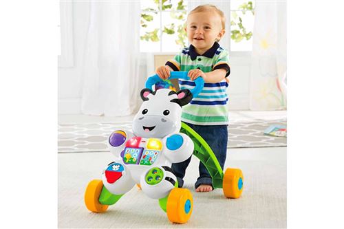 Fisher-Price Mon Trotteur Zèbre Parlant Pour Apprendre À Marcher Avec Musique Et Activités D'Éveil, Pour Bébé De 6 Mois Et Plus, Version Française, Dld96