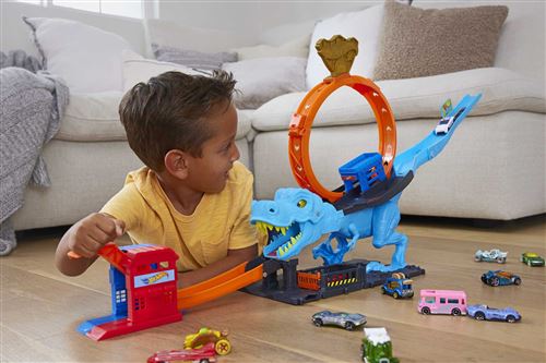 Hot Wheels City T-Rex en Furie, Coffret de Jeu pour Petites Voitures à connecter avec Circuit et Pistes, Jouet pour Enfant, GFH88 Multicolore Taille Unique Hot Wheels City T-Rex en Furie, Coffret de Jeu pour Petites Voitures à connecter avec Circuit et Pistes, Jouet pour Enfant, GFH88 Multicolore Taille Unique