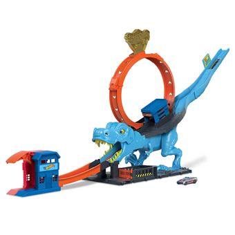 Circuit et véhicule Hot Wheels City L’Attaque du T-Rex Coffret looping