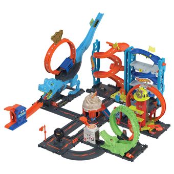 Circuit et véhicule Hot Wheels City L’Attaque du T-Rex Coffret looping