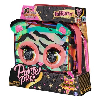 PURSE PETS MÉTALLIQUE MAGIC - ZÈBRE - COMPAGNON INTERACTIF FORMAT SAC À MAIN - Animal Interactif Style Métallique Qui Cligne Des Yeux - Sons Et Modes De Jeu - Jouet Enfant 5