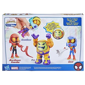 Marvel Spidey Et Ses Amis – Multipack Identité Secrète Avec Masque Rabattable, Figurines Black Panther, Hulk, Trace-E, Sac à Dos, Dès 3 Ans