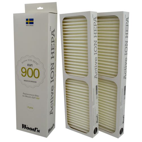 Lot de 2 filtres hepa Wood's pour les purificateurs d'air ELFI 900