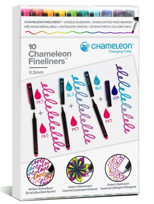 Pack 10 stylos fineliners Creative Import Chameleon
